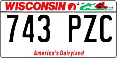 WI license plate 743PZC