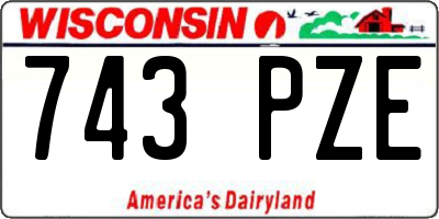 WI license plate 743PZE