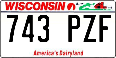 WI license plate 743PZF