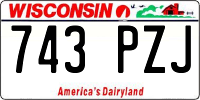 WI license plate 743PZJ