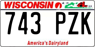 WI license plate 743PZK