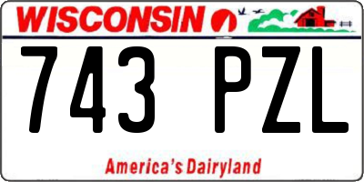 WI license plate 743PZL