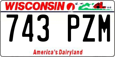 WI license plate 743PZM