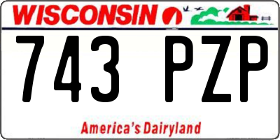 WI license plate 743PZP
