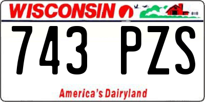 WI license plate 743PZS