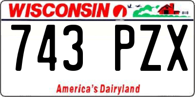 WI license plate 743PZX