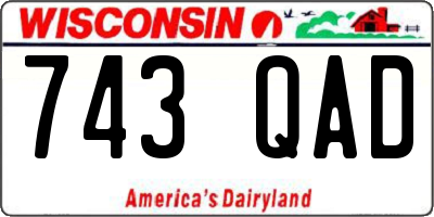 WI license plate 743QAD