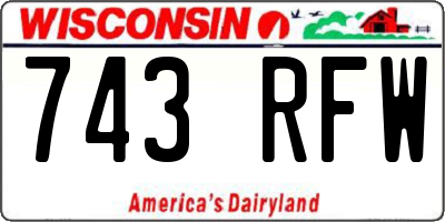 WI license plate 743RFW