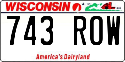 WI license plate 743ROW