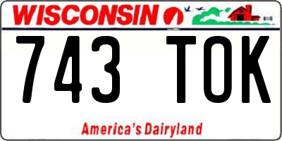 WI license plate 743TOK