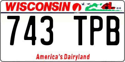 WI license plate 743TPB