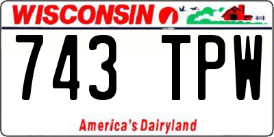 WI license plate 743TPW