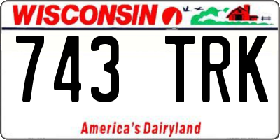 WI license plate 743TRK