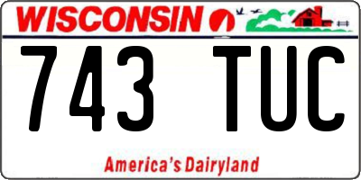 WI license plate 743TUC