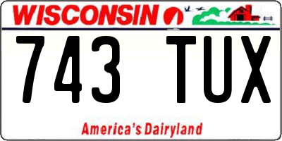 WI license plate 743TUX