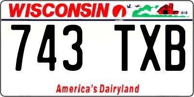 WI license plate 743TXB
