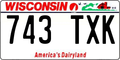 WI license plate 743TXK