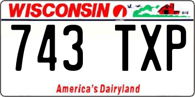 WI license plate 743TXP