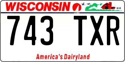 WI license plate 743TXR