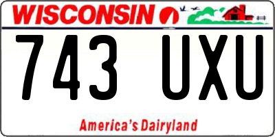 WI license plate 743UXU