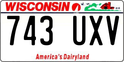 WI license plate 743UXV