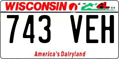 WI license plate 743VEH