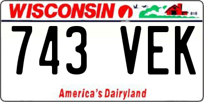 WI license plate 743VEK