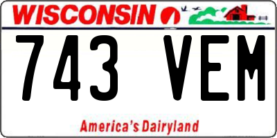 WI license plate 743VEM