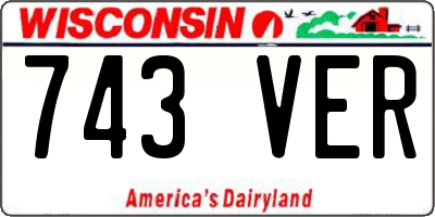 WI license plate 743VER