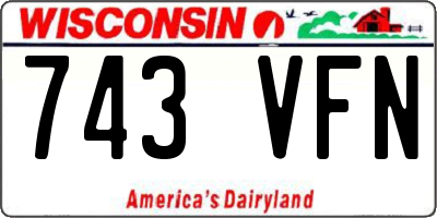 WI license plate 743VFN