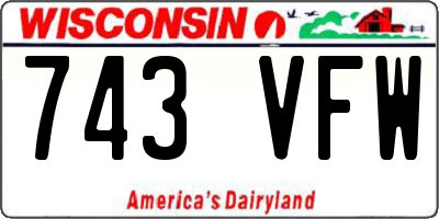 WI license plate 743VFW