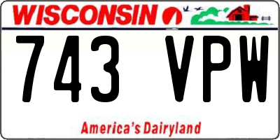 WI license plate 743VPW