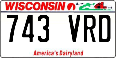 WI license plate 743VRD