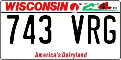 WI license plate 743VRG