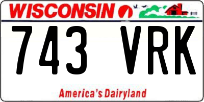 WI license plate 743VRK