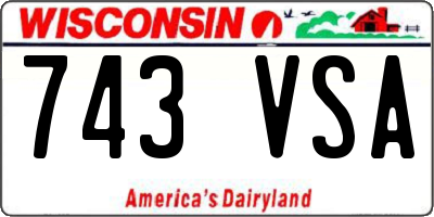 WI license plate 743VSA