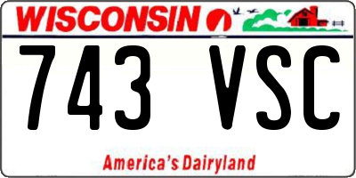 WI license plate 743VSC