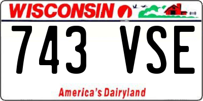 WI license plate 743VSE
