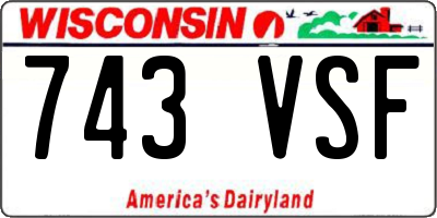 WI license plate 743VSF