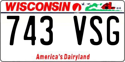 WI license plate 743VSG