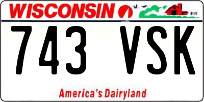WI license plate 743VSK