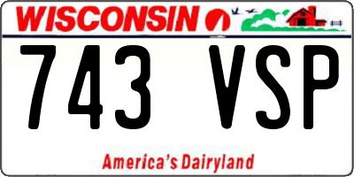 WI license plate 743VSP