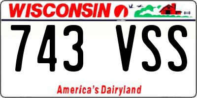 WI license plate 743VSS