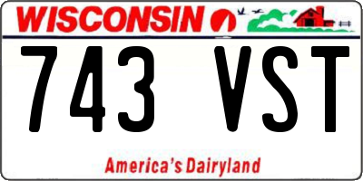 WI license plate 743VST