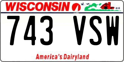 WI license plate 743VSW