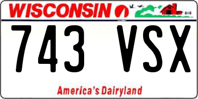 WI license plate 743VSX