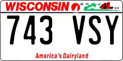 WI license plate 743VSY