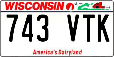 WI license plate 743VTK