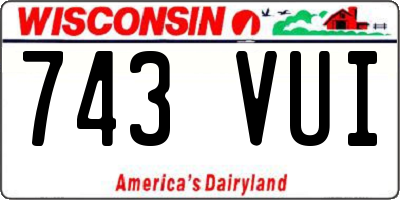 WI license plate 743VUI