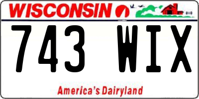 WI license plate 743WIX